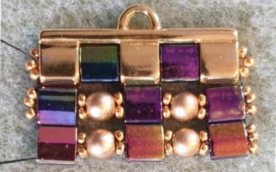 Brazalete de múltiples hileras en abalorios de Tila, abalorios redondos de vidrio checo y abalorios 15 : Paso 15