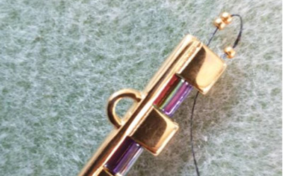 Brazalete de múltiples hileras en abalorios de Tila, abalorios redondos de vidrio checo y abalorios 15 : Paso 2