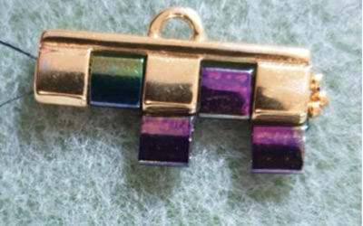 Brazalete de múltiples hileras en abalorios de Tila, abalorios redondos de vidrio checo y abalorios 15 : Paso 5