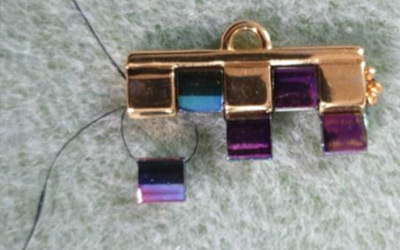 Brazalete de múltiples hileras en abalorios de Tila, abalorios redondos de vidrio checo y abalorios 15 : Paso 6