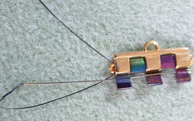 Brazalete de múltiples hileras en abalorios de Tila, abalorios redondos de vidrio checo y abalorios 15 : Paso 8