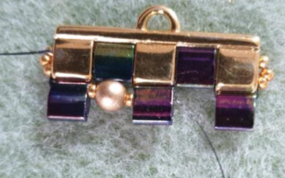 Brazalete de múltiples hileras en abalorios de Tila, abalorios redondos de vidrio checo y abalorios 15 : Paso 9