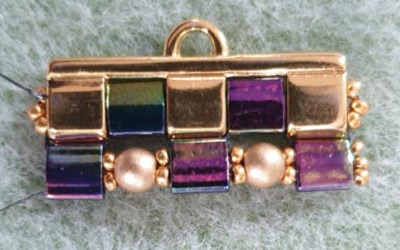 Brazalete de múltiples hileras en abalorios de Tila, abalorios redondos de vidrio checo y abalorios 15 : Paso 11