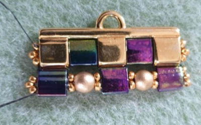 Brazalete de múltiples hileras en abalorios de Tila, abalorios redondos de vidrio checo y abalorios 15 : Paso 12