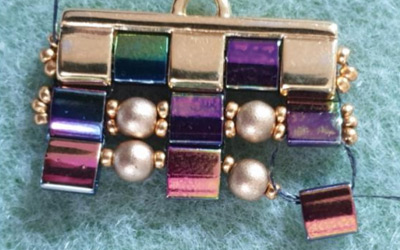 Brazalete de múltiples hileras en abalorios de Tila, abalorios redondos de vidrio checo y abalorios 15 : Paso 14