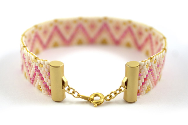 par corbata de pulsera de cuentas de peyote