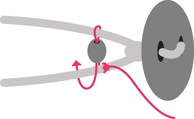 Pulsera cruzada azul claro y cuentas de estrella de cuero blanco y cuentas de miyuki : Paso 2