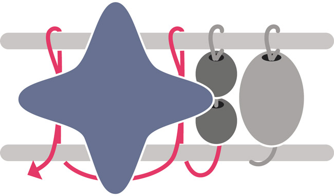 Pulsera cruzada azul claro y cuentas de estrella de cuero blanco y cuentas de miyuki : Paso 5