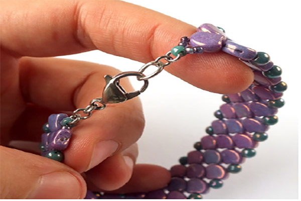 paso 9 pulsera imitación serpiente cuentas de vidrio Ginko