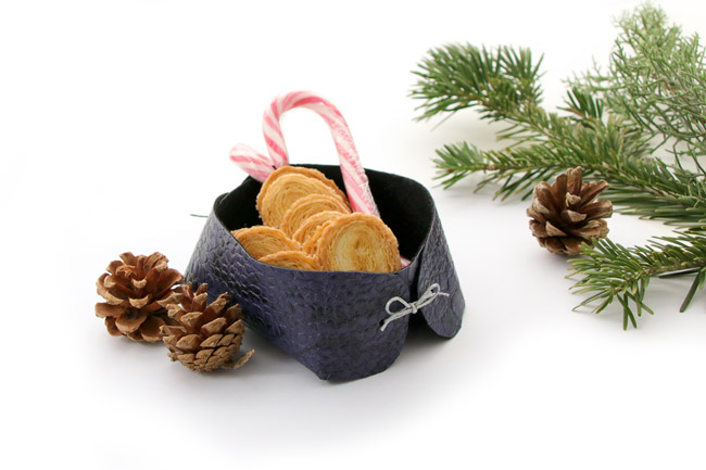 Cesta DIY Easy en piel de serpiente azul marino