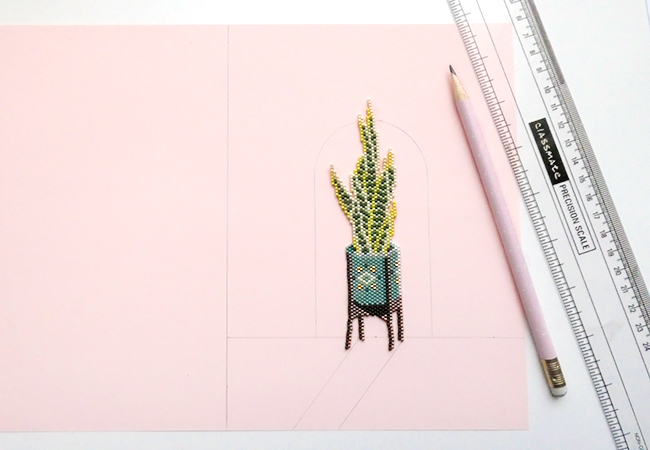 crear un fondo decorativo para tejer perlas