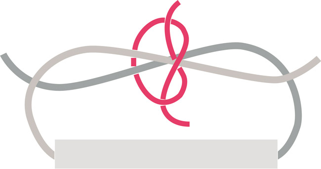 paso 1 de nudo plano alternante