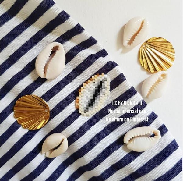 Rejilla de tejido de conchas Cauri en Miyuki Delicas 11/0 : Paso 1