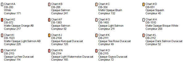 Peyote Weave Pattern Camellia En Acuarela Miyuki Delicas 11/0 : Paso 1