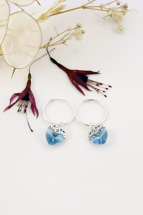 Pendientes de aro PureCrystal Aquamarine Shimer
