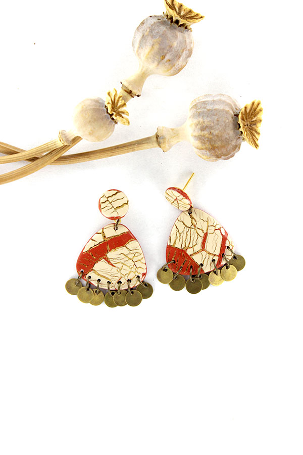 Esquema Pendientes de arcilla polimérica con efecto craquelado Esquema Pendientes de arcilla polimérica con efecto craquelado