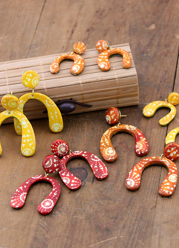 Esquema Pendientes con efecto batik de pasta polimérica Esquema Pendientes con efecto batik de pasta polimérica