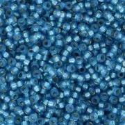 Rocalla Miyuki 15/0 648 - Dyed Denim Blue Silver Lined Alabaster x8g