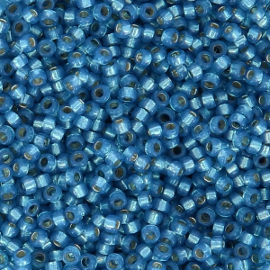 Rocalla Miyuki 15/0 648 - Dyed Denim Blue Silver Lined Alabaster x8g