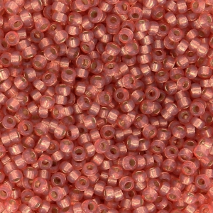 Rocalla Miyuki 15/0 553 - Dyed Dark Peach Silver Lined Alabaster x8g