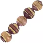 Redonda Murano 8 mm Amethyst gold line x1