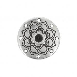 Entrepieza 8 filas decoración étnica 18 mm  Chapado Plateado envejecido x1