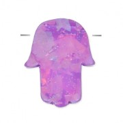 Mano de Fatma perforada 14 mm imitación Opalo Morado|raw }}