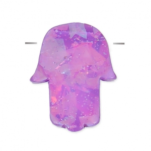 Mano de Fatma perforada 14 mm imitación Opalo Morado