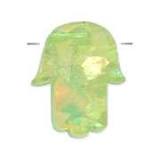 Mano de Fatma perforada 14 mm imitación Opalo Verde|raw }}