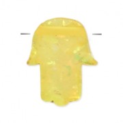 Mano de Fatma perforada 14 mm imitación Opalo Amarillo|raw }}