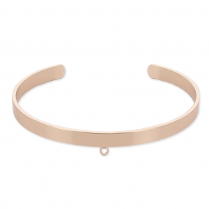 Pulsera jonc de láton con 1 anilla a personalizar 5,1x160 mm dorado rosa