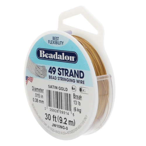Hilo de Acero 49 hebras 0.38 mm dorado satinado x9,2 m
