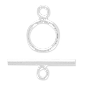 Cierre de aro y barrita - De Fabricación Europea - 10 mm Plata 925 x1