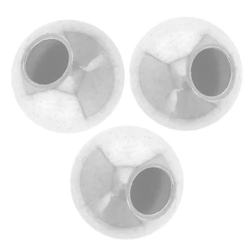 Plata 925 Plateado 8mm Cuenta Redonda con Agujero 3mm x5