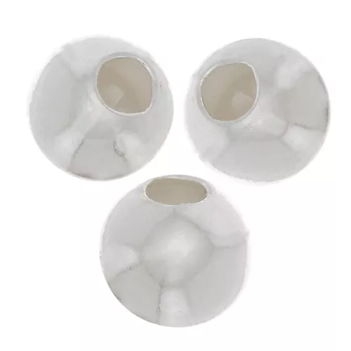 Cuenta pasante stopper bead 3 mm con un agujero de 0.6 mm de Plata 925 x2