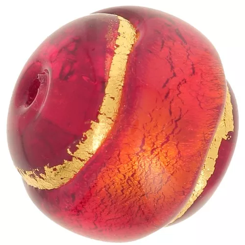 Redonda Murano 8 mm rodeada de oro Rubino x1