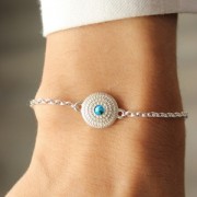 Entrepieza Mandalas con adornos de strass 2 anillas 18x12 mm Plata 925 x1