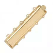 Cierre 5 filas de clip 8x34.5 mm dorado x1