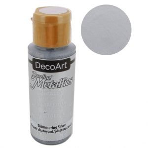 Pintura Acrilíca decorativa DecoArt Dazzling Metallics - Shimmering Silver x59 ml