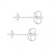 Pendientes 4 mm para cuenta redonda mitad-perforada con un tamaño de 6, 8 y 10 mm - de Plata 925