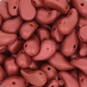 Cuentas de vidrio checa 2 agujeros Zoliduo® Right 5x8mm Red Metallic M x20