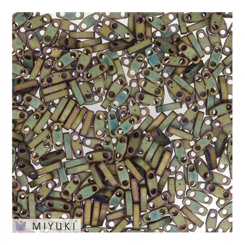 Miyuki Quarter Tila Beads 5x1.2x1.9 mm QTL-2035 - Metallic Khaki Iris Mat x10g