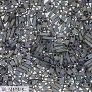 Miyuki Quarter Tila Beads 5x1.2x1.9 mm QTL-2002 - Mat Metallic Silver Gray x10g