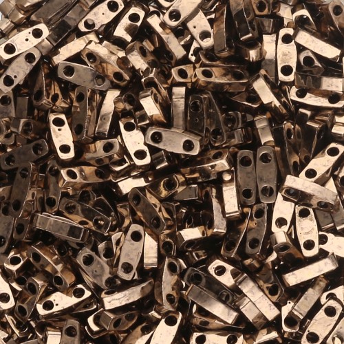 Cuentas Miyuki Quarter Tila 5 x 1,2 x 1,9 mm QTL-457 - Bronce oscuro metalizado x 10 g
