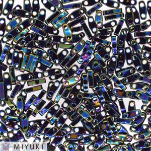Cuentas Miyuki Quarter Tila 5 x 1,2 x 1,9 mm QTL-455 Azul iris variegado metalizado x 10 g