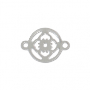 Entrepieza 2 anillas flor 11.5x8 mm de Acero inox 304 x1
