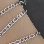 Cadena con eslabón fígaro (1x3) 3.8 mm de Acero inox x1m