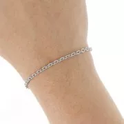 Cadena con eslabón plano ovalado martillado 3x4 mm de Acero inox 316L x1m