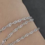 Cadena con eslabón tipo singapur 4x3.20 mm de Acero Inox x1m