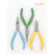 Kit de 3 Pinzas para Joyas de alta calidad para joyería - Pinza plana, Pinza redonda, Pinza cortante